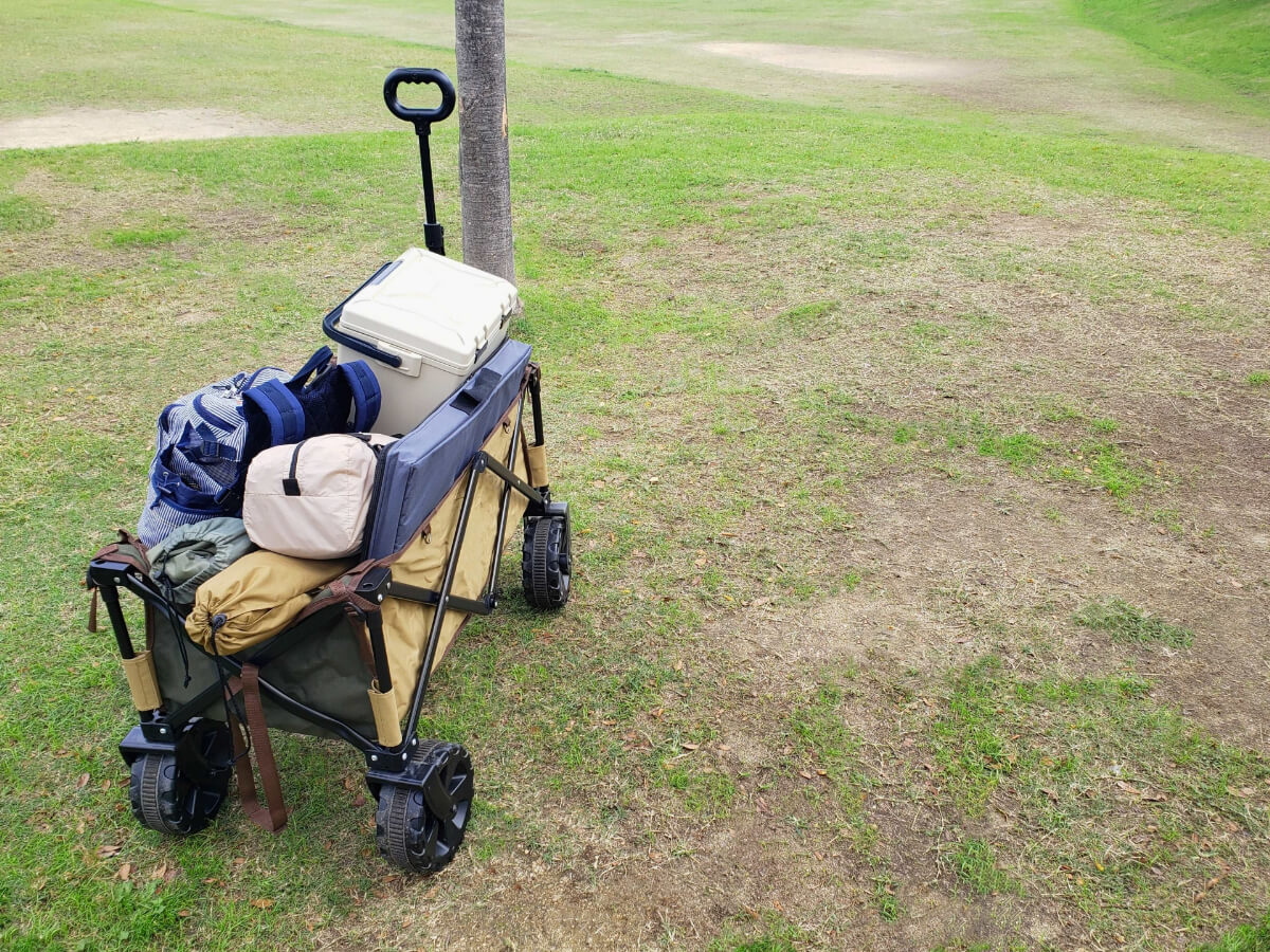 カートに山盛りのギア